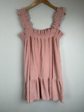 EPHEMERA LA PLAGE SWING MINI DRESS Swim Cover-up Blush Terry Cloth Sz Medium